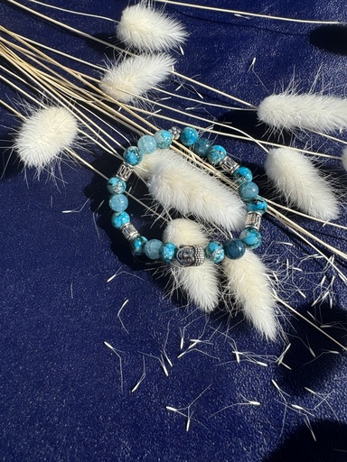 Bracelet jaspe bleu ciel