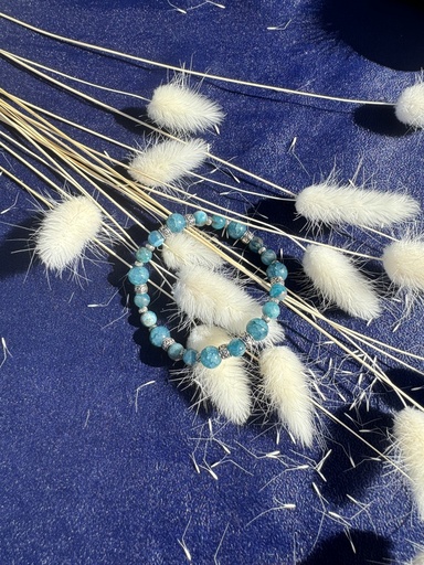 Bracelet jaspe bleu clair